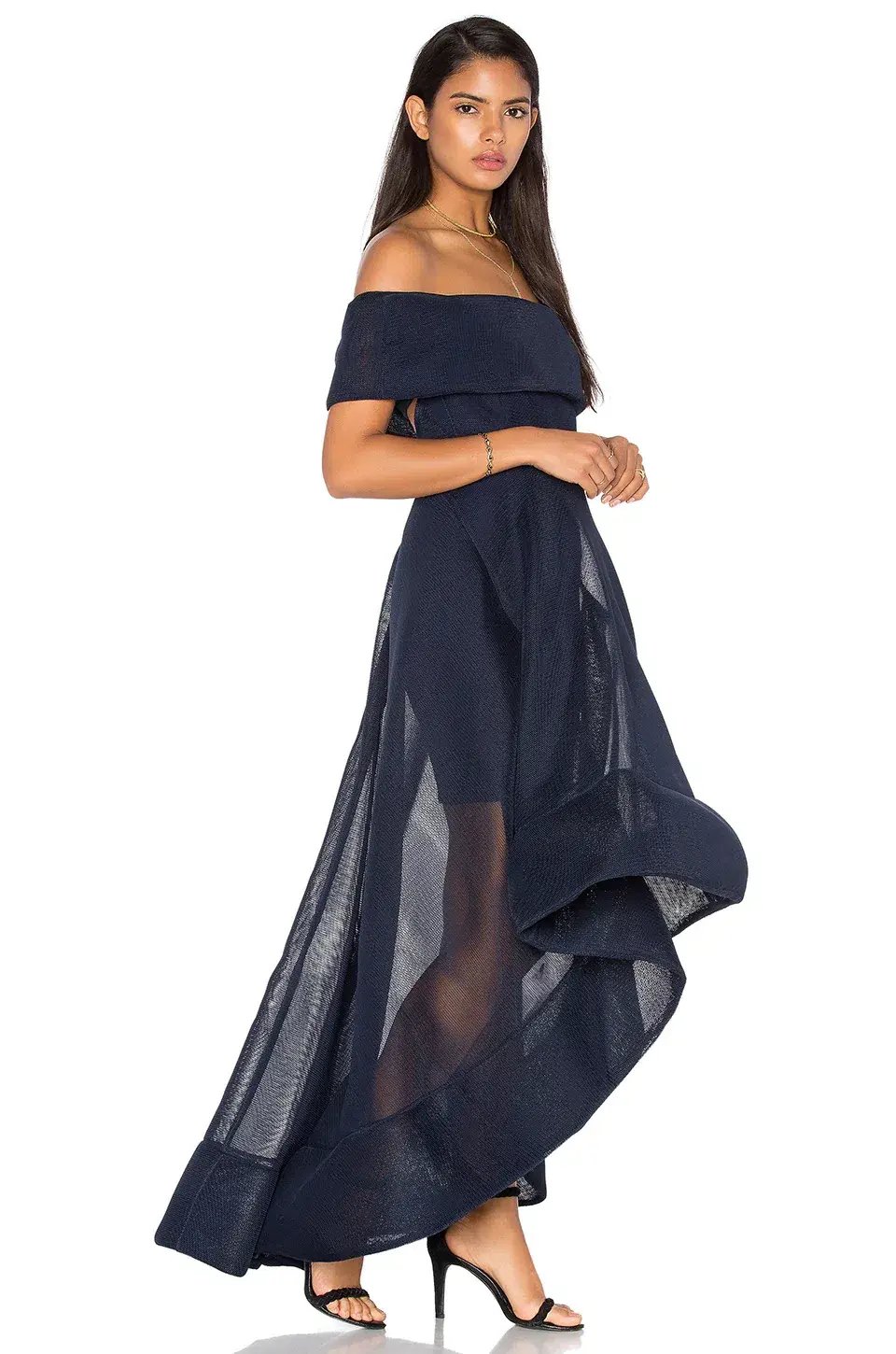 Bronx And Banco Tulip Off Shoulder Dress Navy Size 10 photo 2