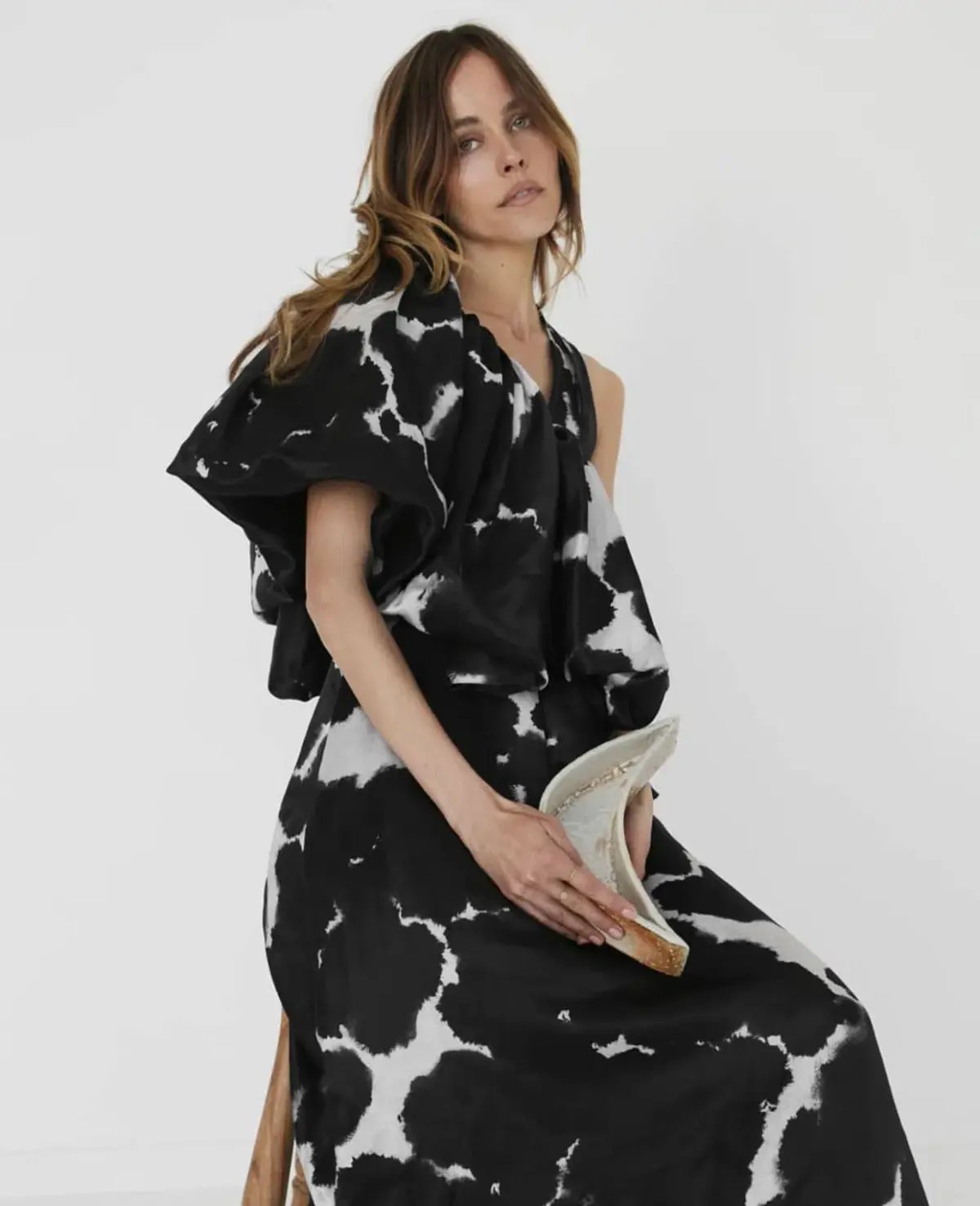 Aje Oxidised One Shoulder Gown Print Size 8 photo 4