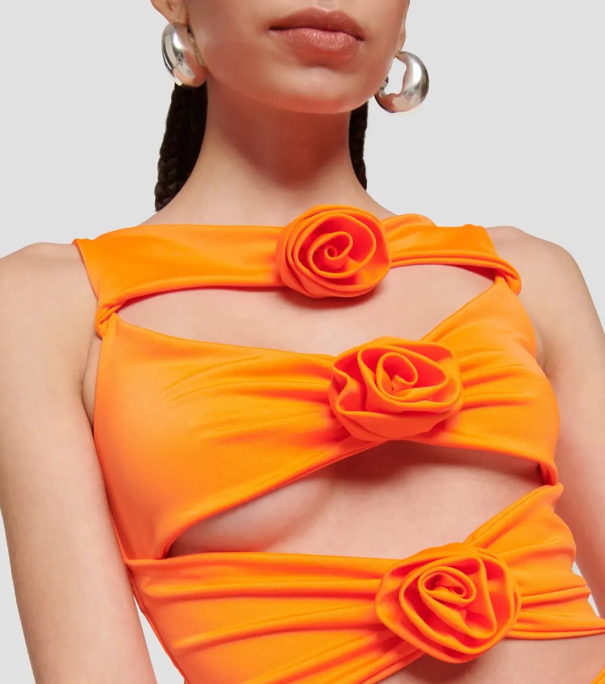 Giuseppe Di Morabito Rosette Cut Out Mini Dress Orange Size IT 40 / AU 8 photo 2