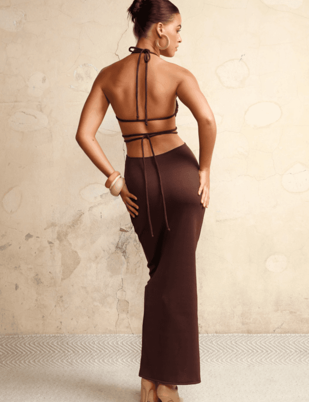 Arcina Ori Kaiya Knit Dress Chocolate Brown Size S photo 2