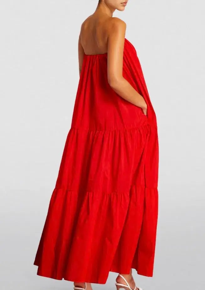 Matteau voluminous strapless tiered dress in Rosso red Size 3 / AU 10 photo 4