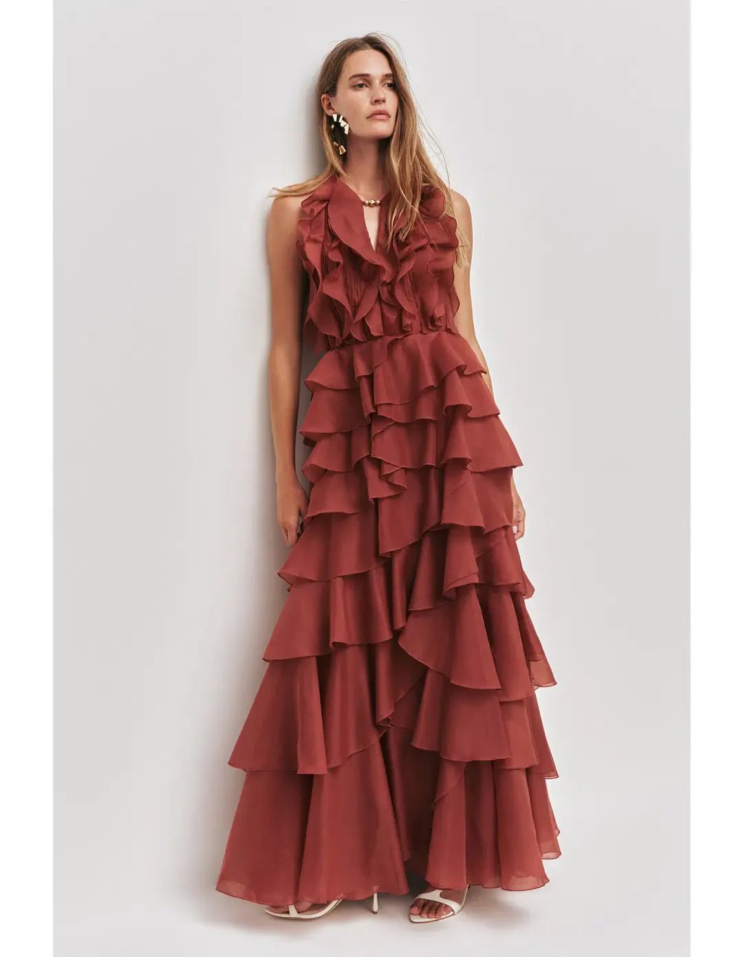 Aje Cleo Gown in Rust Size 14 photo 4