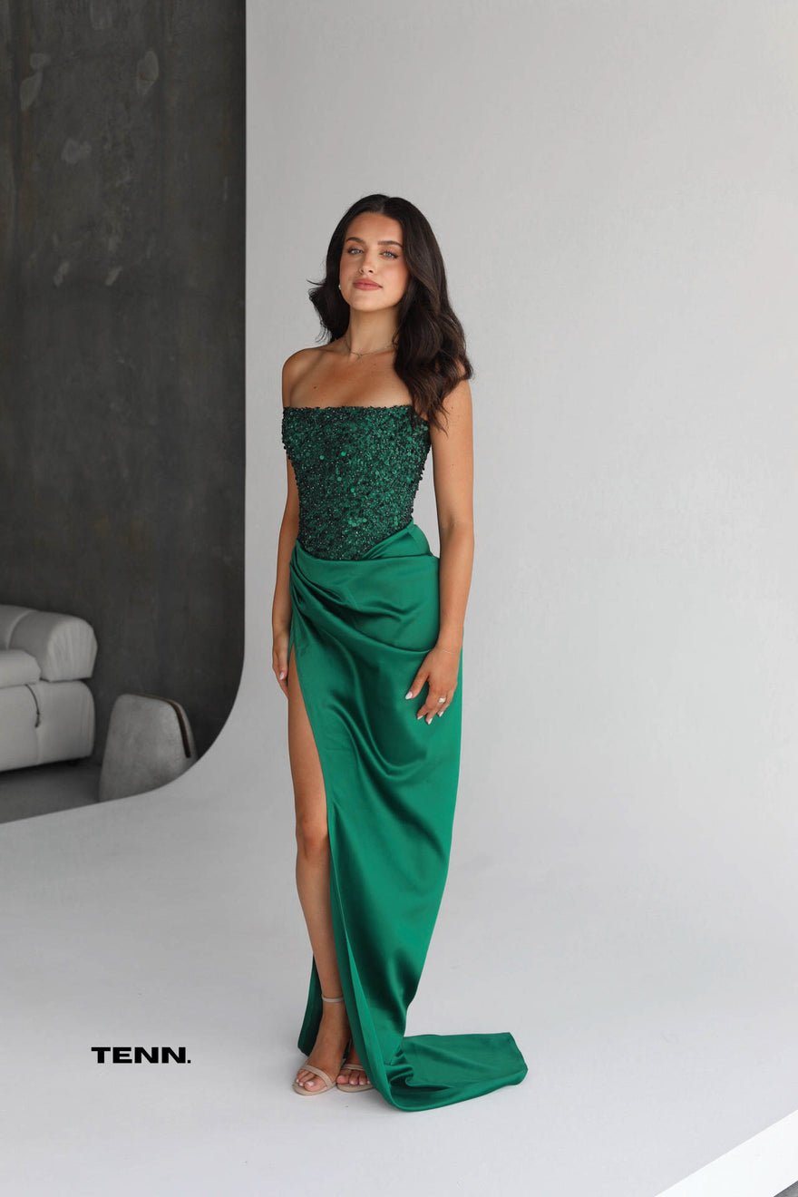 Lia Stublla Diour Embellished Gown - Emerald photo 3