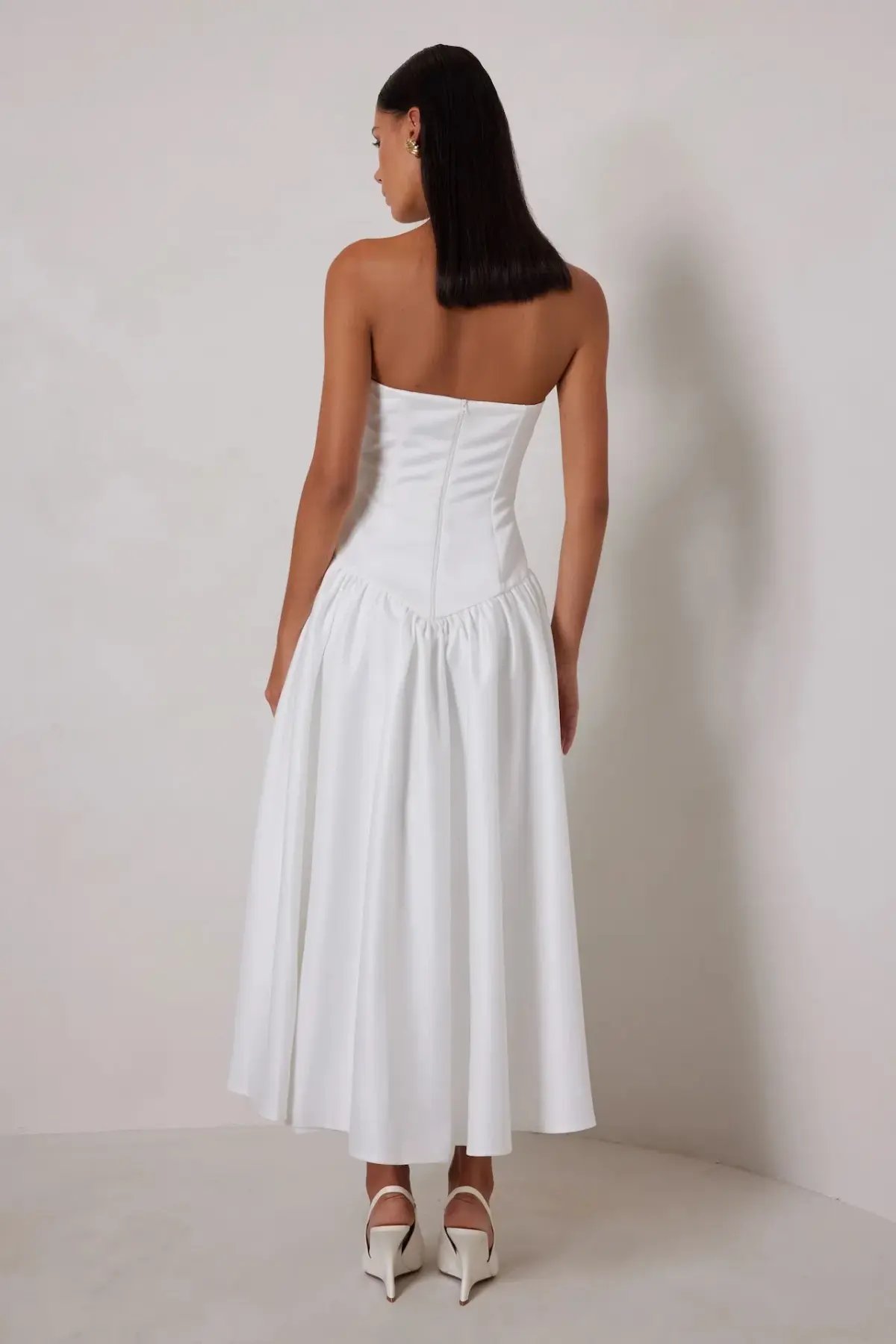 Elle Zeitoune Maggie Midi Dress White Size 12 photo 3