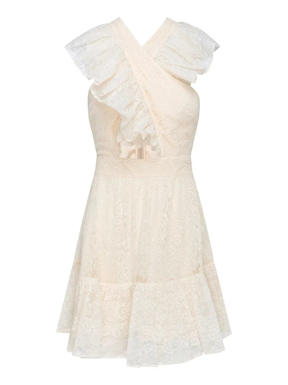Alice McCall New Romantics Ruffle Mini Dress Cream Size 14 photo 6
