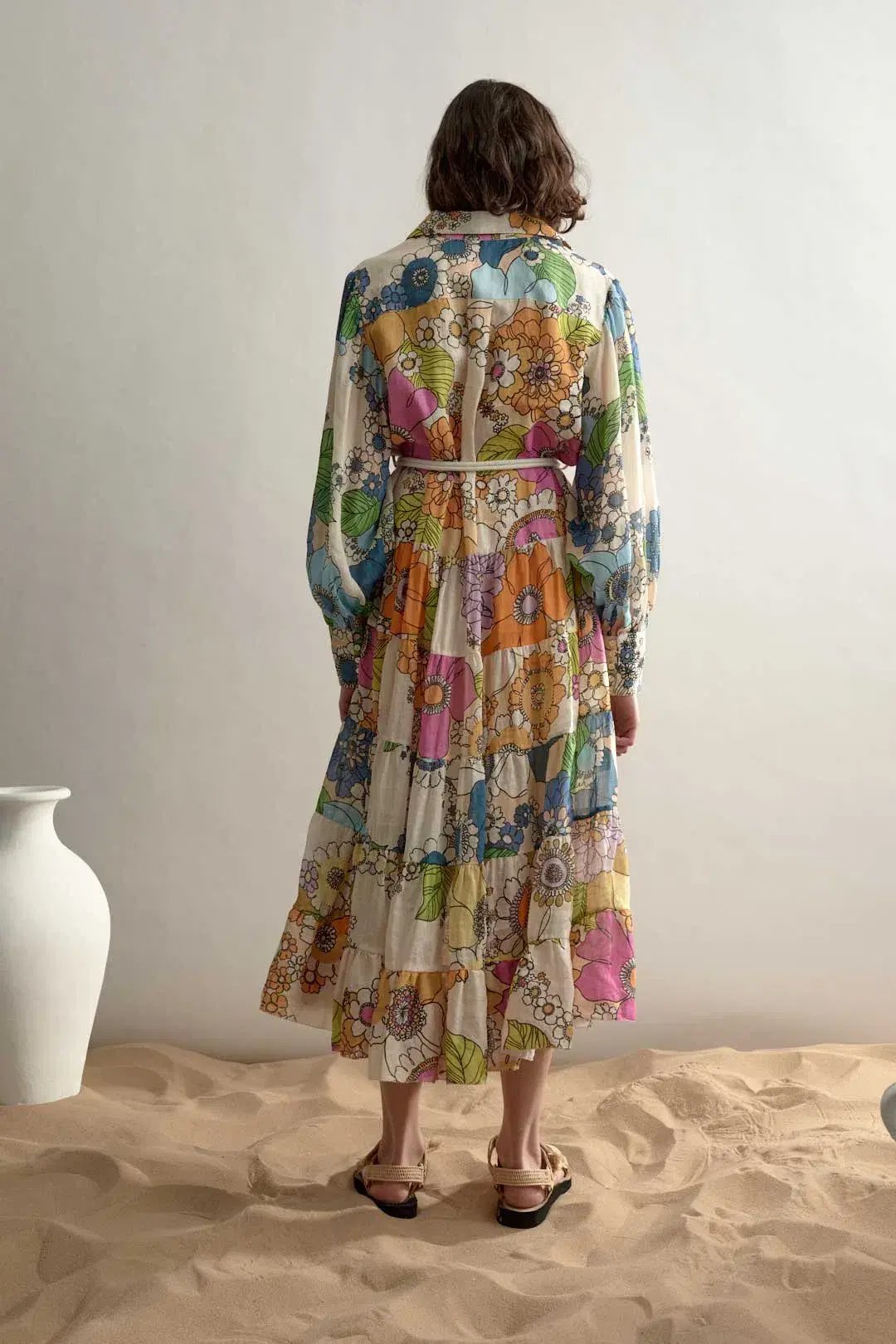 Alemais Farrah Tiered Floral Shirt Dress Floral Size 14 photo 2