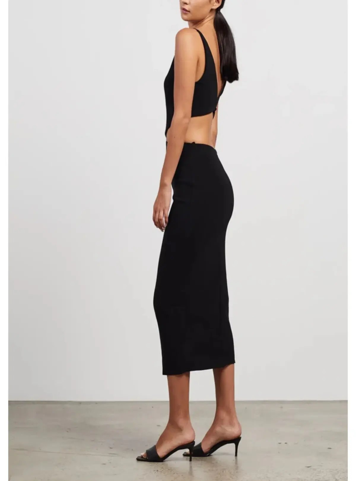 Bec & Bridge Scout Cut Out Midi Dress Black Size AU 8 photo 2