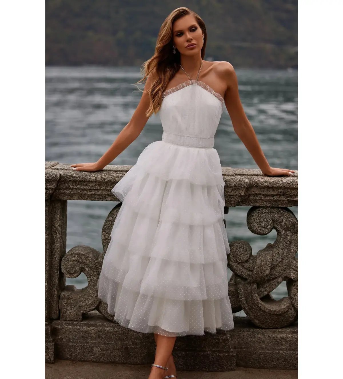 Alamour Barbara Midi Dress White Size L AU 12 photo 2