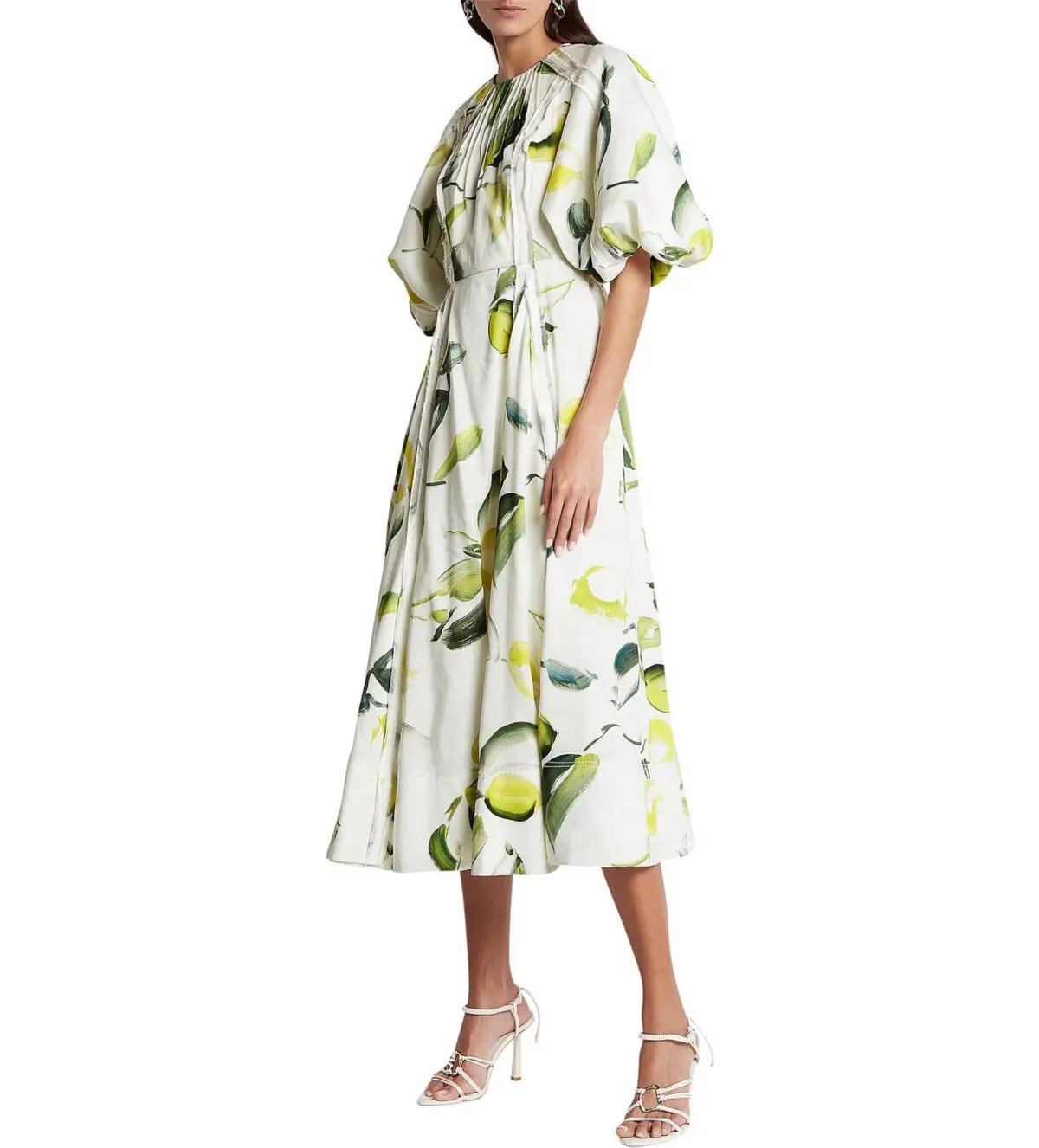Aje Zest Midi Dress Tropical Lime Print Size AU 12 photo 3