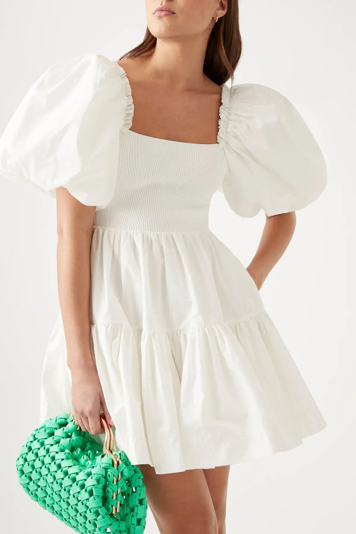 Aje Casa Puff Sleeve Mini Dress in Ivory Size 6 / XS photo 2