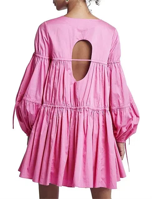 Aje Overture Gathered Smock Mini Dress Pink Size 10 (will fit up to 16) photo 3