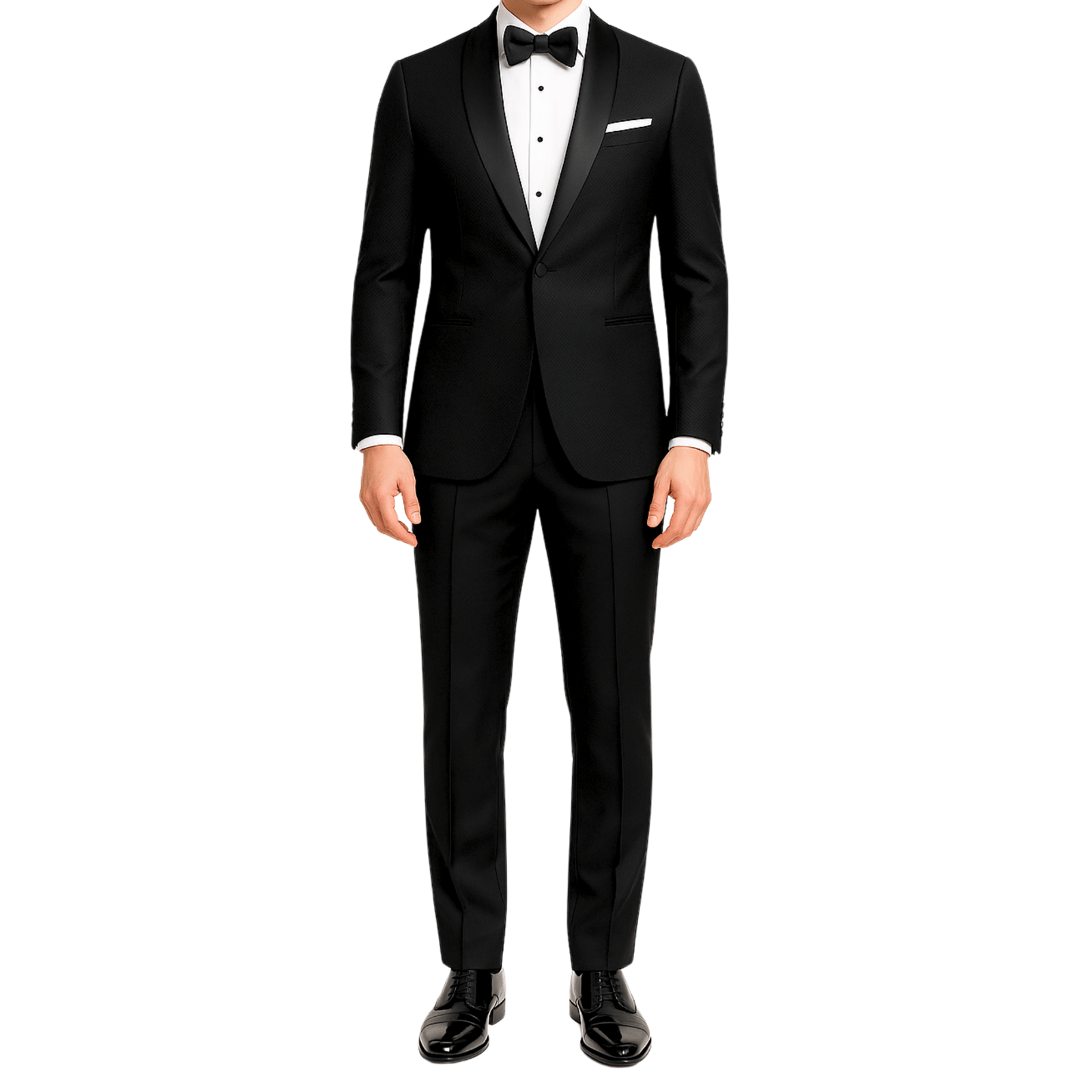 Boston Black Textured Shawl Tuxedo (HIRE) photo 2