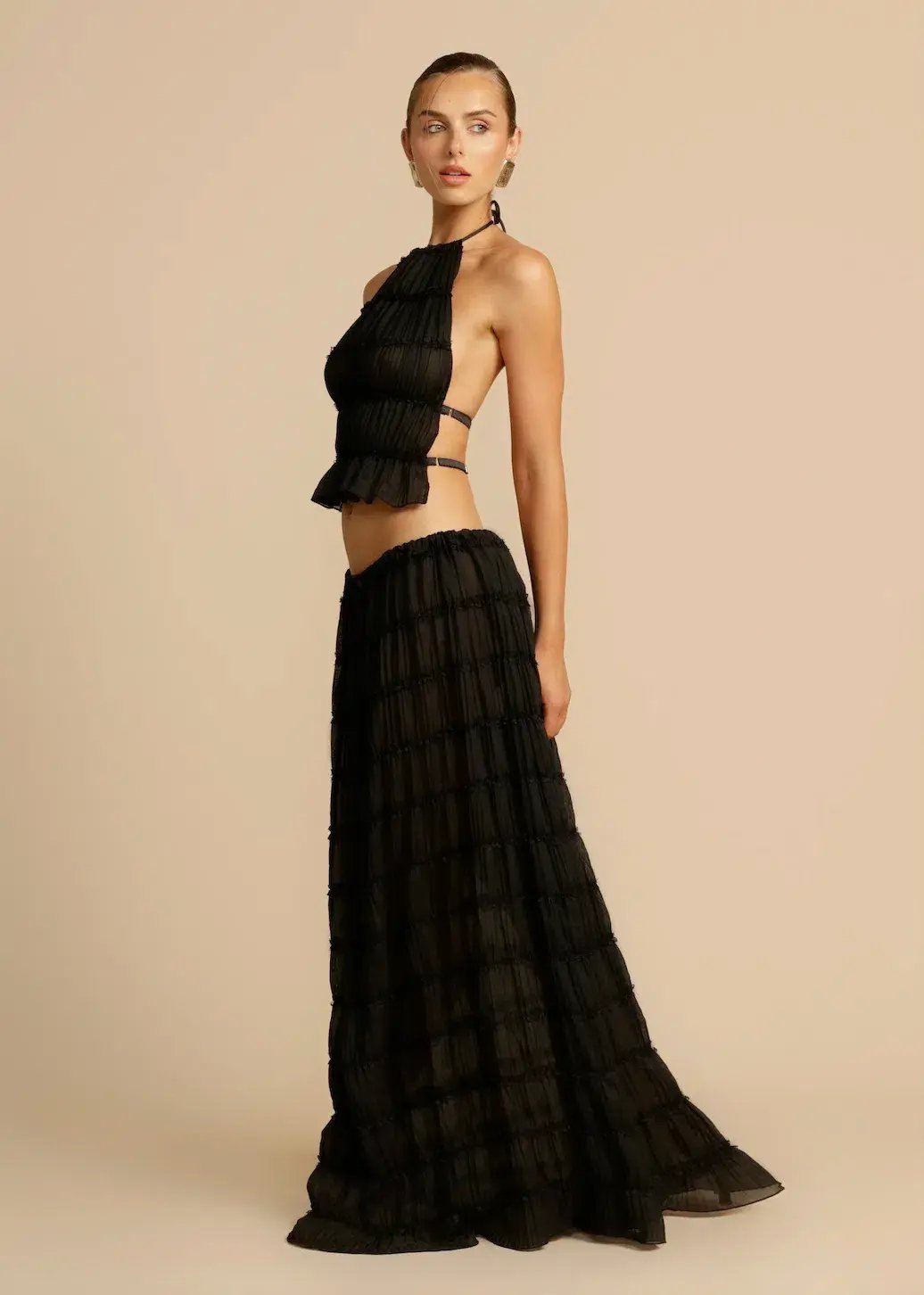 Arcina Ori Juliette Halter Top & Maxi Skirt Set Black Size S / AU 6-8 photo 11