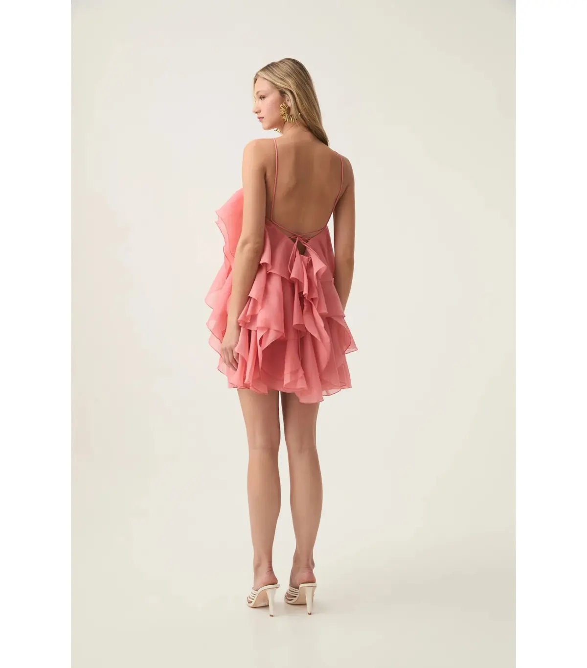 Aje Pandorea Layered Mini Dress Washed Coral Size AU 10 photo 4