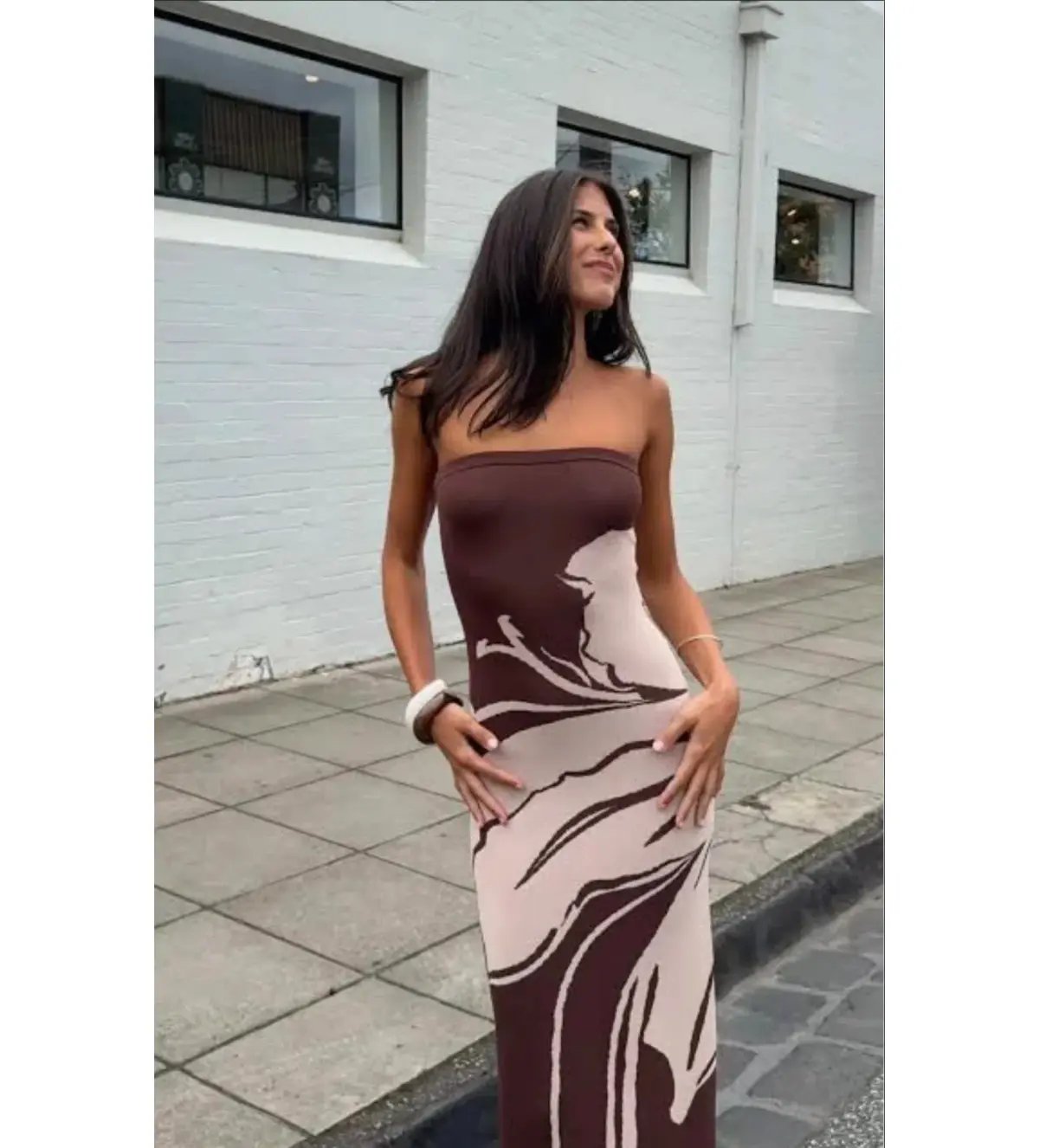 Kookai Aloha Strapless Maxi Dress in Macadamia Size AU 8 photo 3