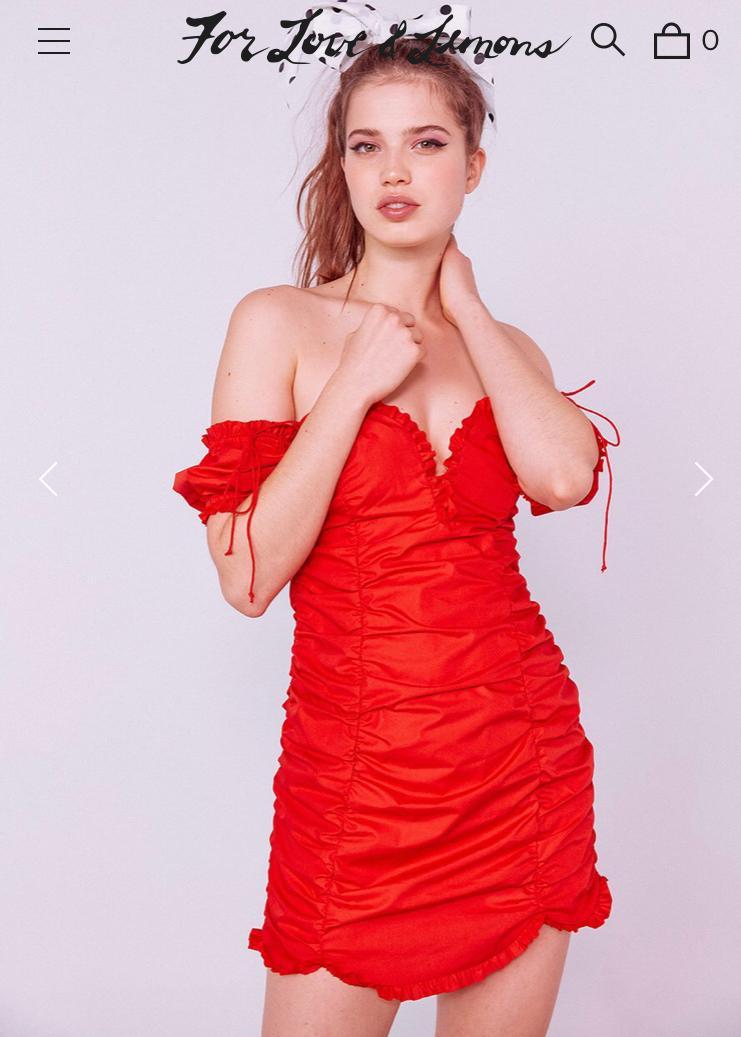 For love & lemons Jackson Shirred Mini Dress size 8 photo 2