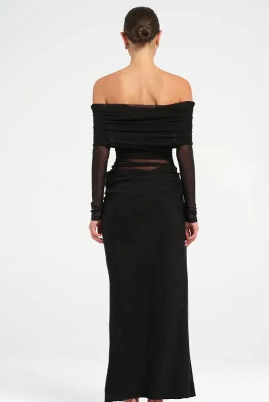 Benni Yasmin Off-shoulder Maxi Dress  Black Size 10 photo 4