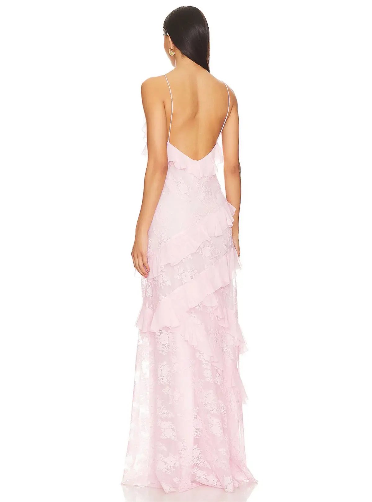 LoveShackFancy Rialto Maxi Dress Rose Latte Pink Size 6 photo 3