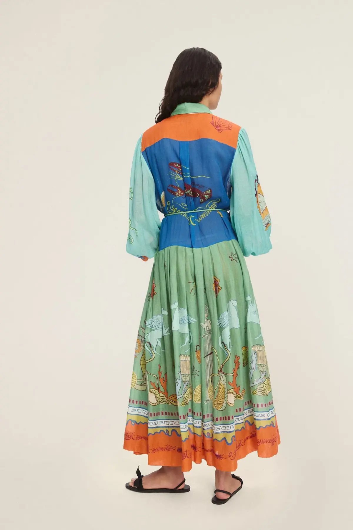 Alemais Surrealist Summer Ramie Shirtdress Multi Size 10 photo 3