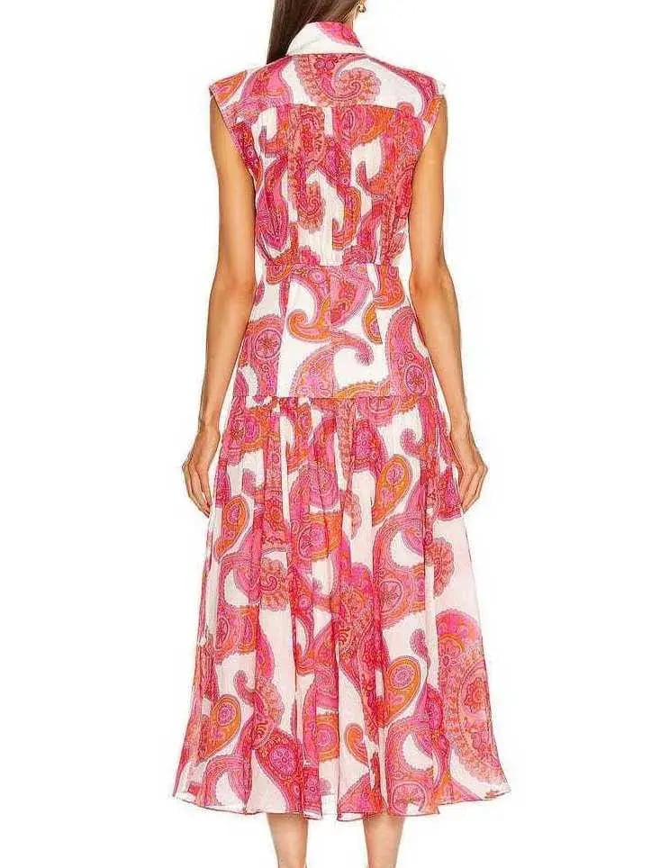 Zimmermann Peggy Paisley Sleeveless Shirt Dress in Magenta Size 2 / AU 12 photo 2
