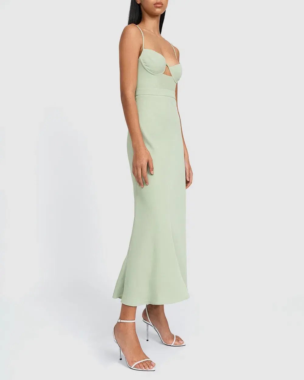 By Johnny Callia Wire Midi Dress Artichoke Green Size AU 14 photo 5