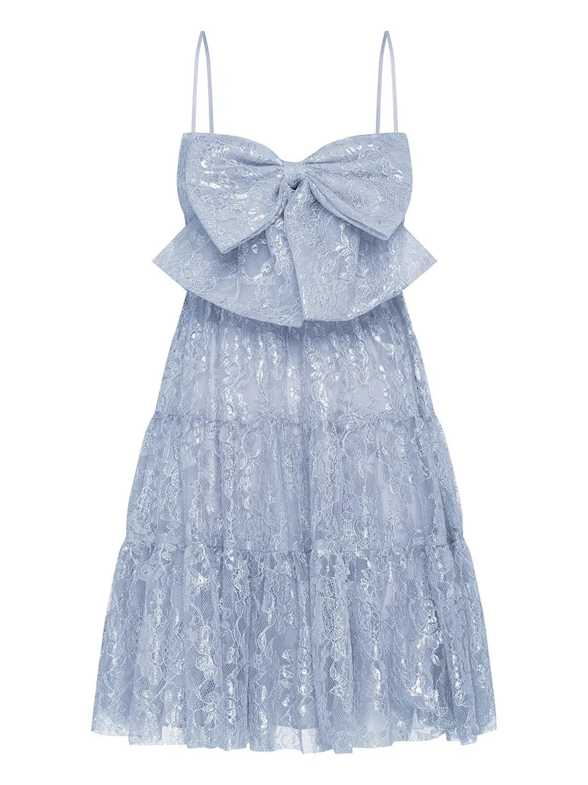Alive McCall Mist Slow Drive Bow Mini Dress Blue Size 14 photo 6