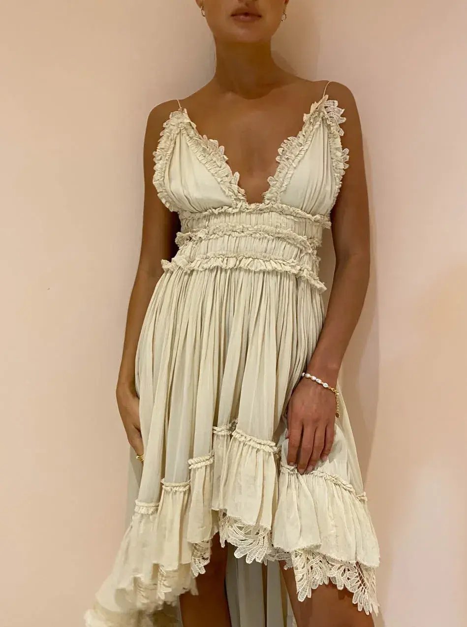 Magali Pascal Emiliana Midi Dress in Ivory Cream Size M / Au 10 photo 4