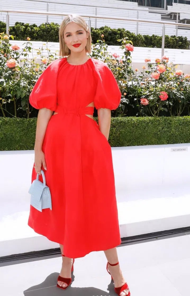 Aje Mimosa Midi Dress - Red photo 2