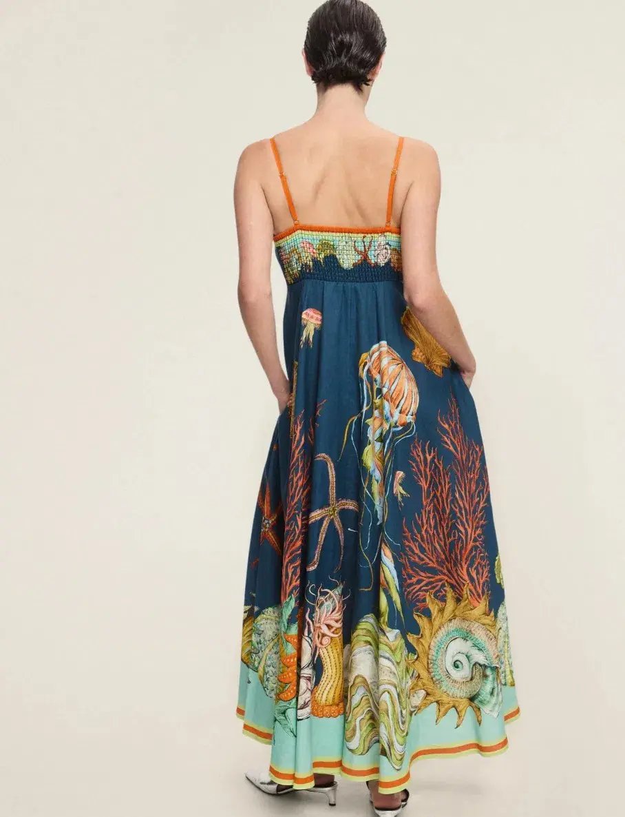 Alemais Dorian Sundress Blue Sea Print Size 10 photo 3