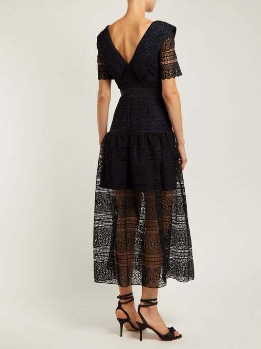 Self Portrait spiral Lace Midi Dress size 6 photo 3