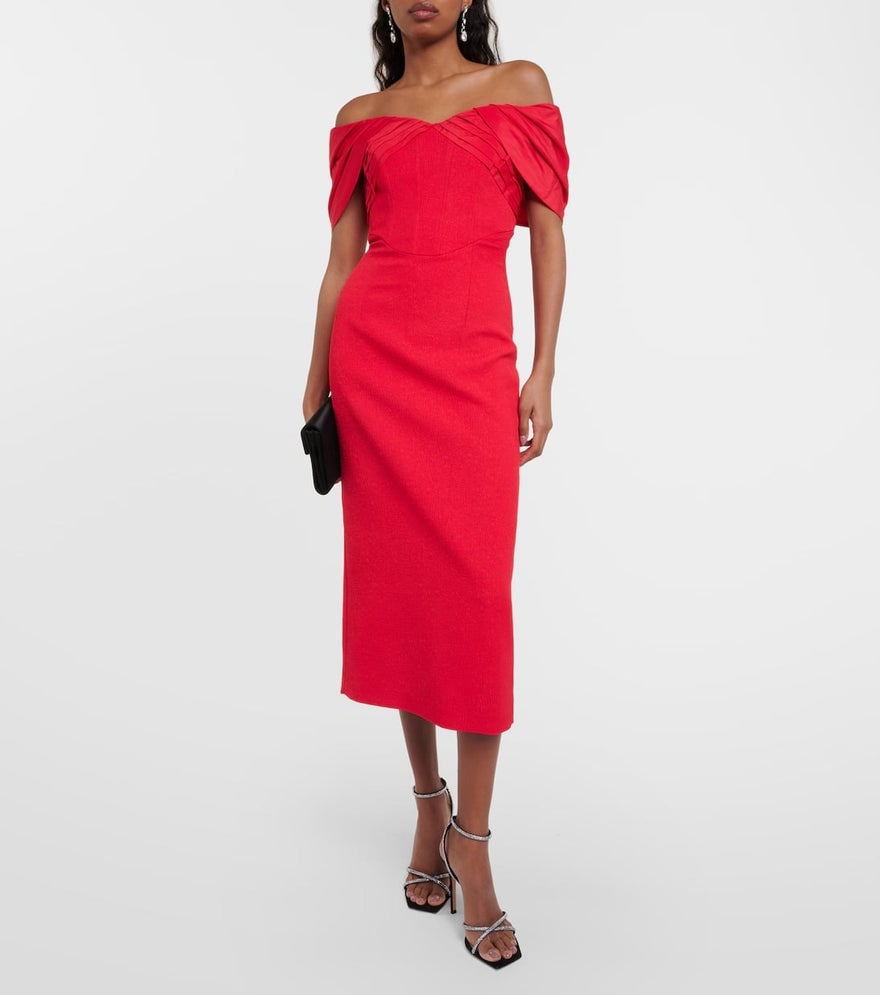 Rebecca Vallance Chiara Off-Shoulder Midi Dress photo 4