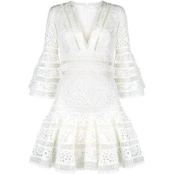 Zimmermann Lovelorn Floral Flutter Dress Ivory Size 3/Au 14 photo 3