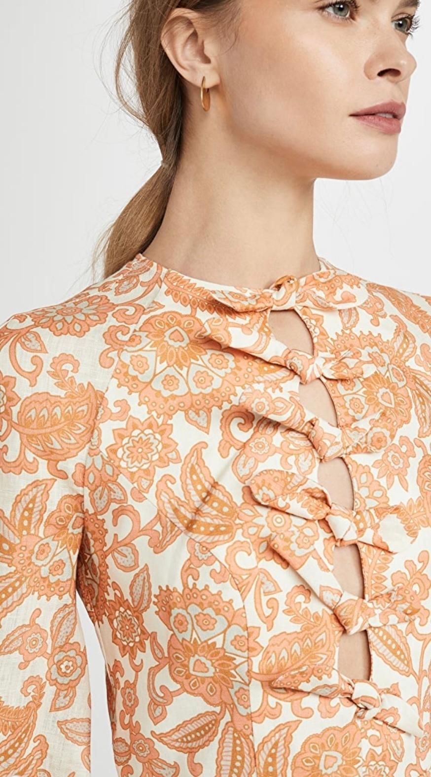 Zimmermann Peggy Scallop Short Dress Print Size 8 photo 2