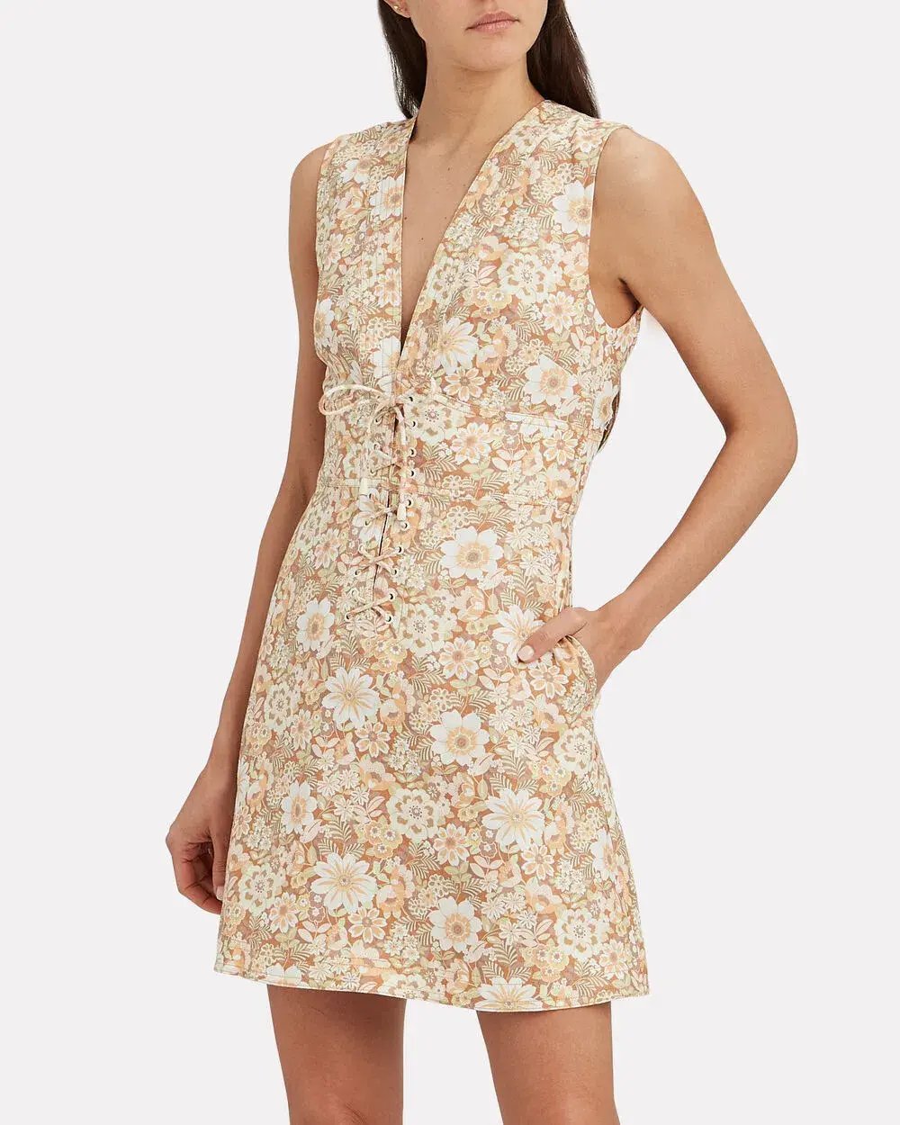 Zimmermann Zippy Lace Mini Dress Floral Size 1/Au 10 photo 2