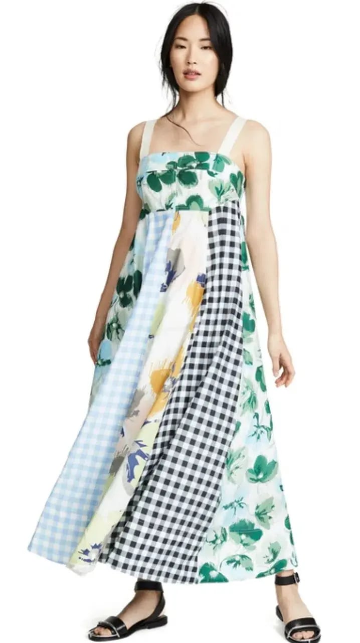 Lee Mathews Bridget Mixed Print Apron Dress In Multi Size 6 photo 4