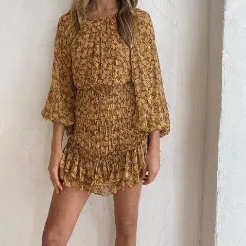 Shona Joy Sunset Cut Out Backless Mini Dress Print Size 10 photo 3