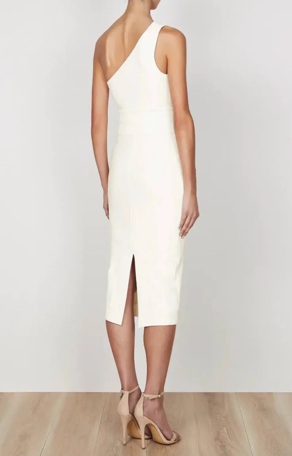 Shona Joy Lucy One Shoulder Midi Dress Ivory Size 10 photo 5