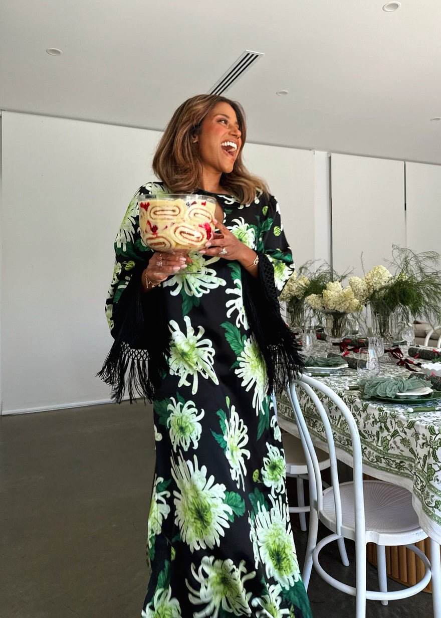 Andrew Gn Fringed Floral Print Silk Gown photo 3