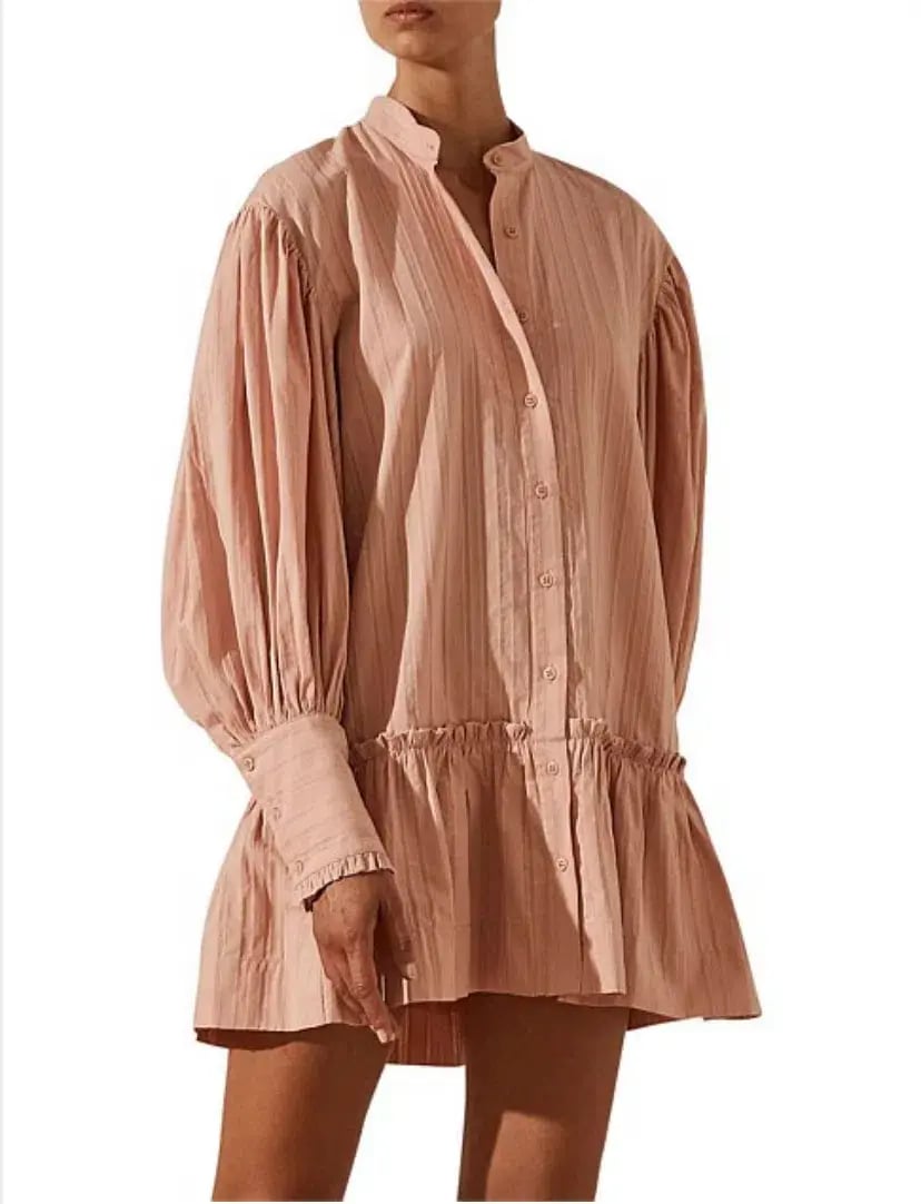 Shona Joy Ella Balloon Sleeve Mini Dress Pink Size 8 photo 2