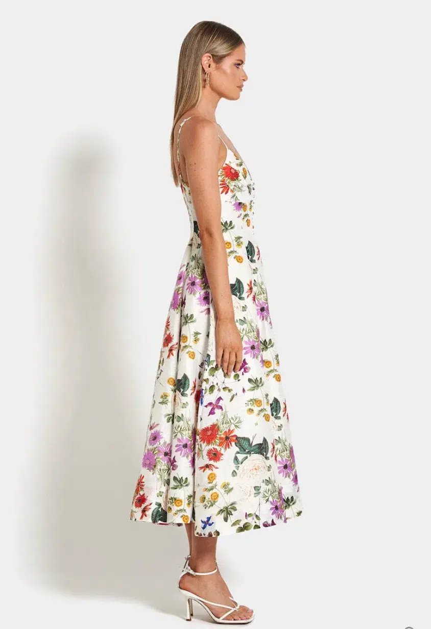 Sofia The Label Evie Midi Dress in Enchanted Floral Size 8 photo 2