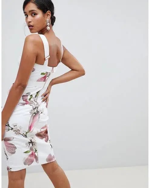 Ted Baker Strappy Bodycon Dress in Harmony Floral Print Size 1 / AU 10 photo 3