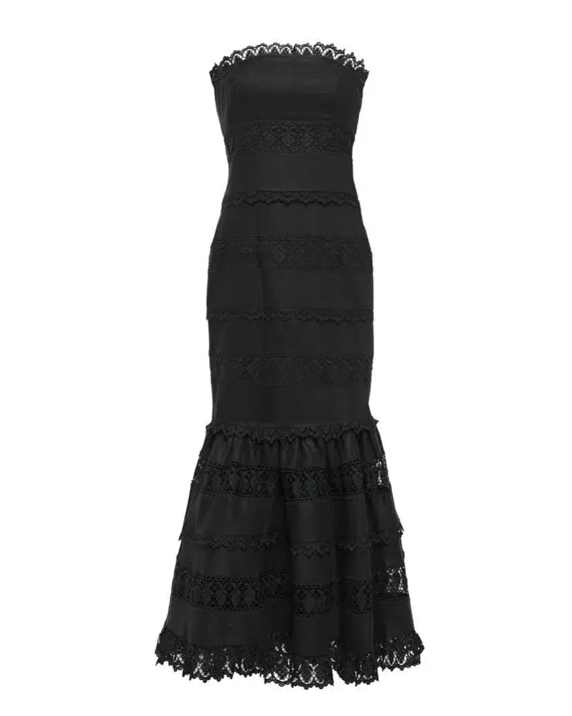 Zimmermann Black Strapless Wayfarer Panelled Dress Size 3 photo 4