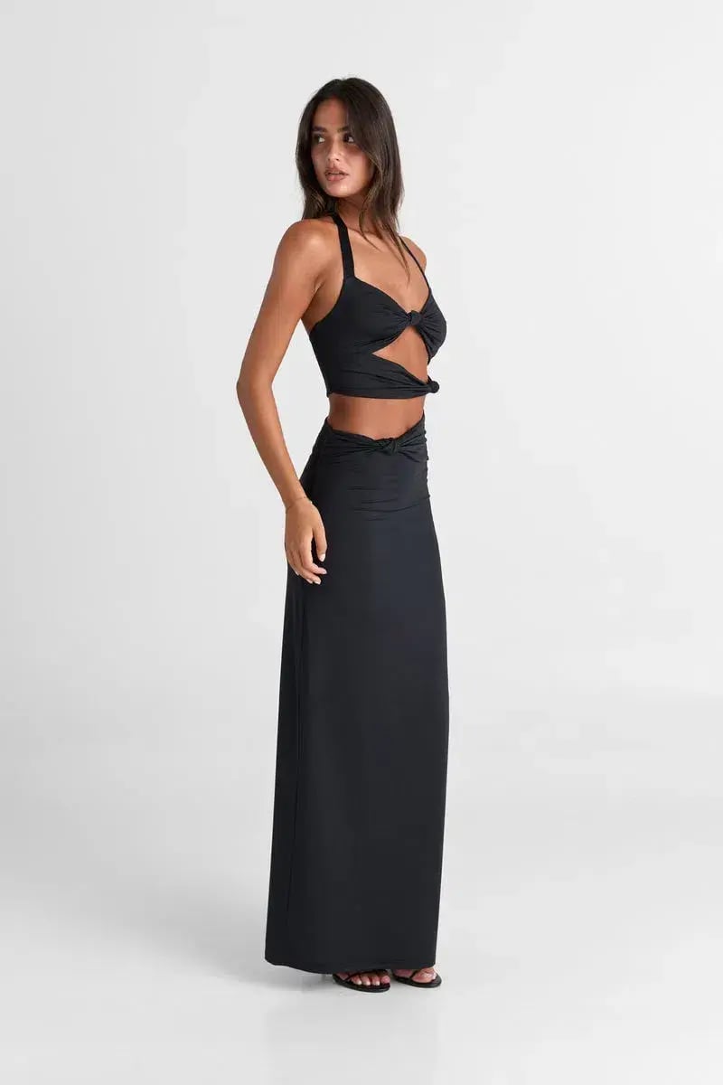 Sasha Therese Oralia Maxi Dress Black Size 6 photo 3