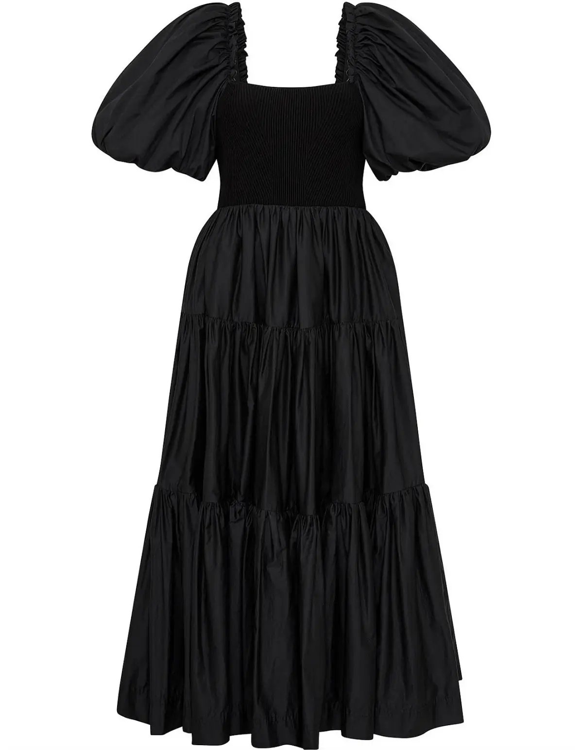 Aje Casa Puff Sleeve Midi Dress Black Size 6 photo 5