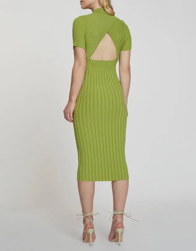 By Johnny Button Down Knit Midi Dress Green Size XS photo 3