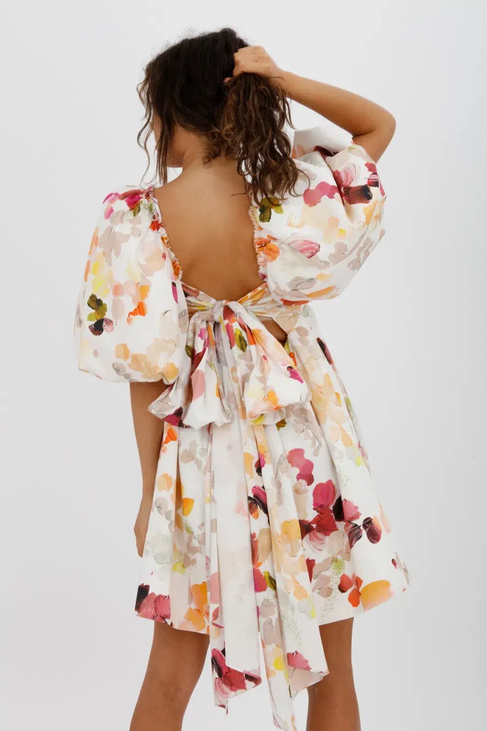AJE Dassia Puff Sleeve Mini Dress Floral Print Size 10 photo 15