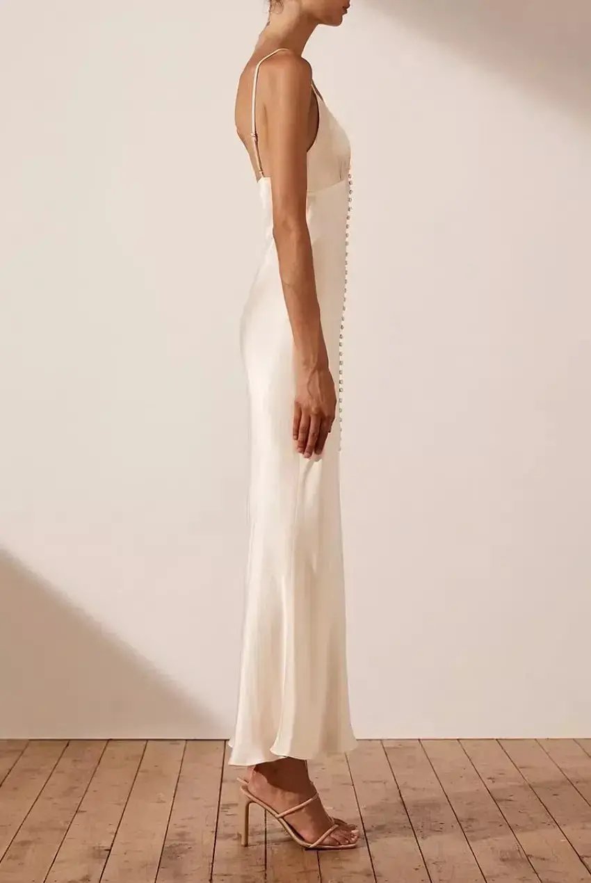Shona Joy La Lune Bias Slip Dress Cream Size 6 photo 4