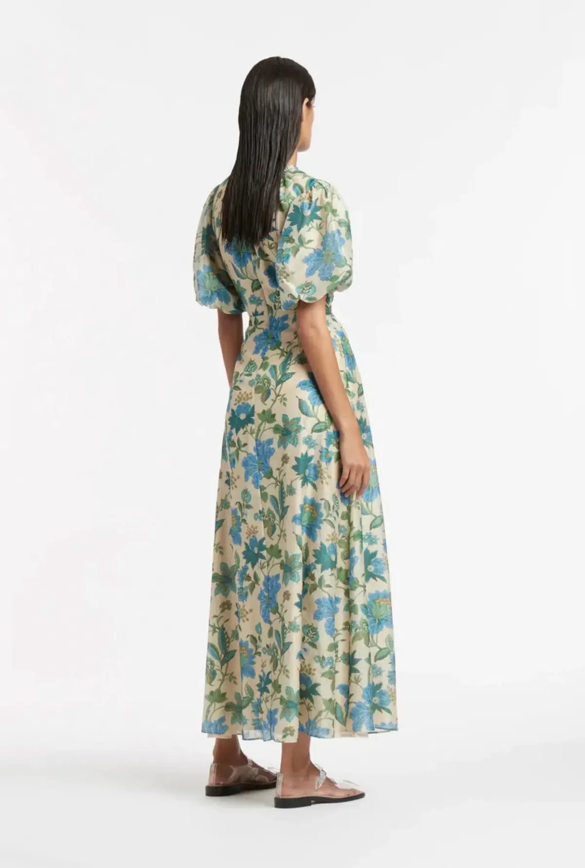 Sir Celia Puff Sleeve Midi Dress in Marguerite Print photo 3