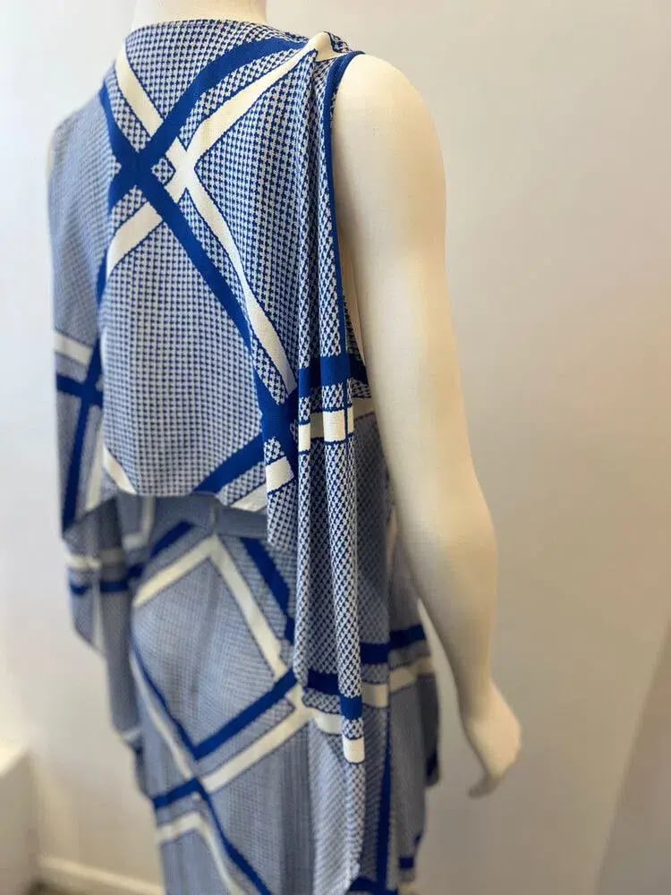 Sass & Bide The Flight Geometric Maxi Dress Blue/White Size AU 12 photo 9