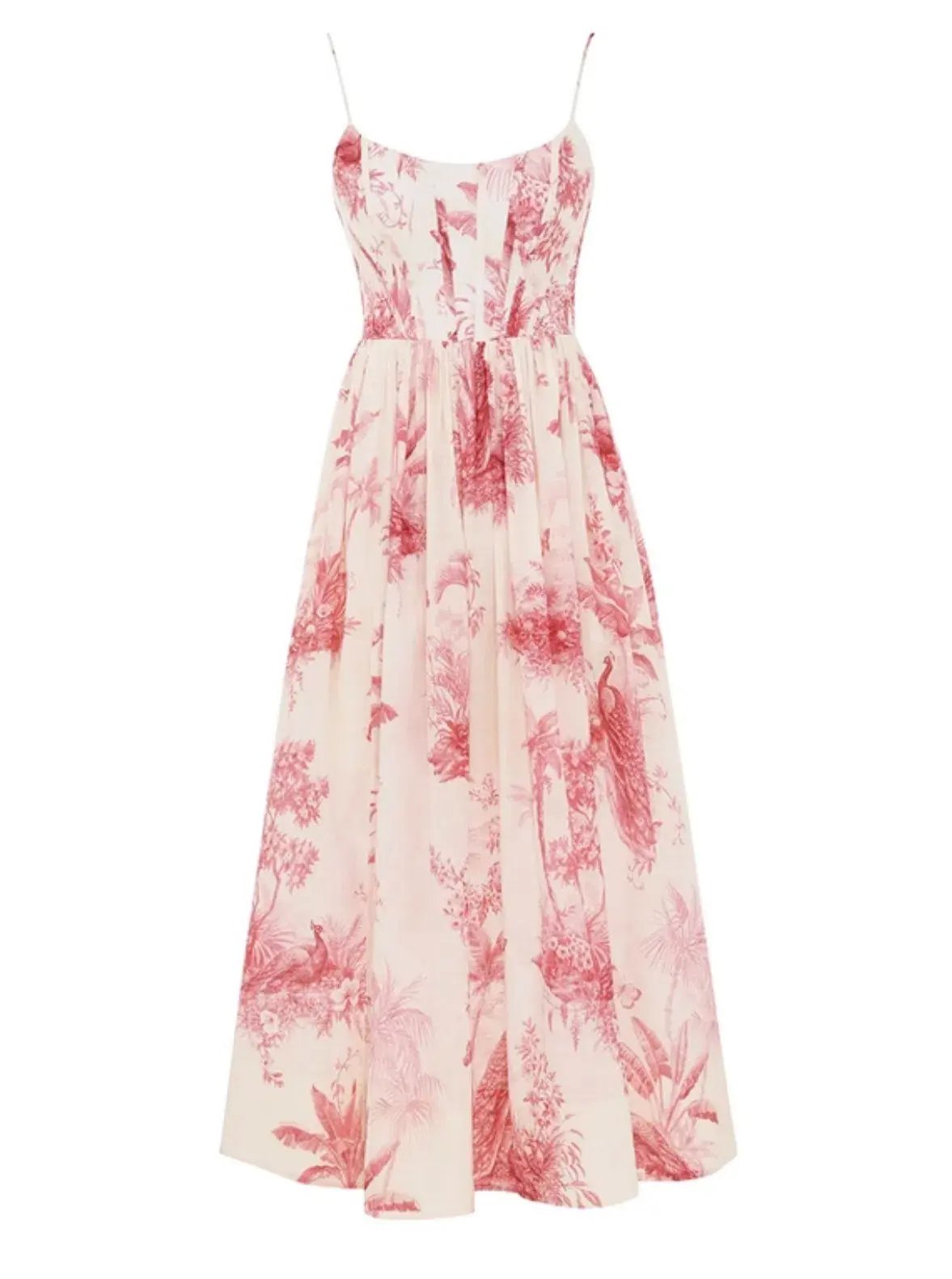Zimmermann Waverley Corset Midi Dress in Pink Palm Size 0 / AU 8 photo 3